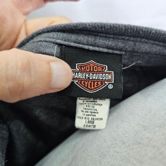 Harley-Davidson Gray Scoop Neck Short Sleeve Tee Size Large - Picture 4 of 6